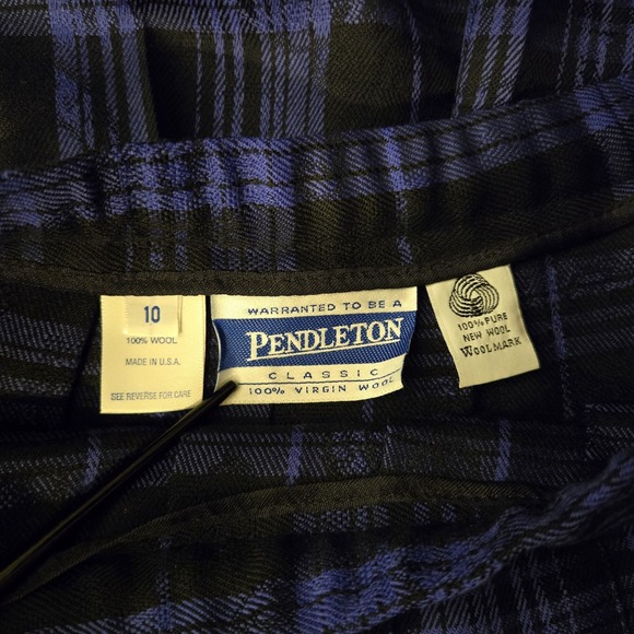 Vintage Pendleton Plaid Wool Purple Black Jacquard Pleated Midi Skirt USA - Picture 4 of 9